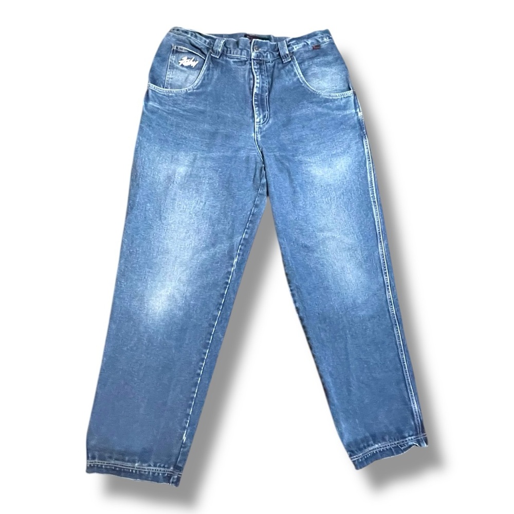 FUBU Relaxed Fit Blue Jeans for Men